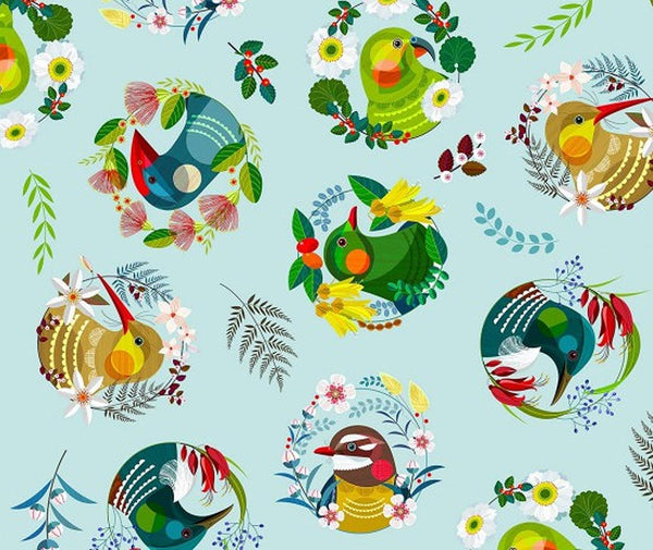 Feathered Friends - 100% Cotton Fabric - 10cm Increments