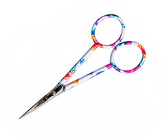 Singer Floral Printed 4in Forged Embroidery Scissors - Curved Tip