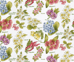 Flowers of Aotearoa 100% Cotton Fabric - 10cm Increments
