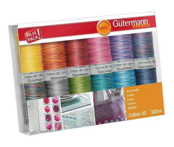 Gutermann Cotton 30 Multicolour Sewing Thread Set Col.2 12PK