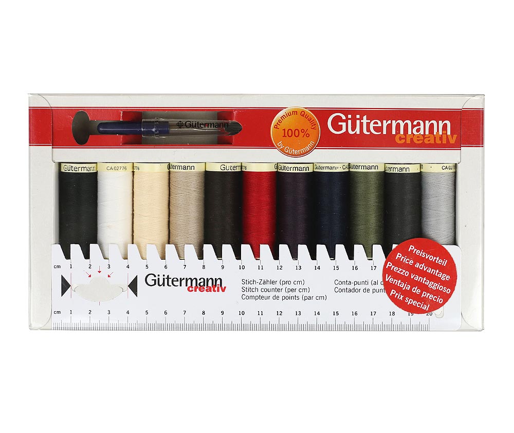 Gutermann Thread Pack Plus Seam Ripper & Gauge