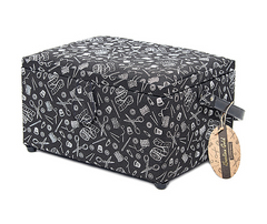 Hemline Gold Notions Print Sewing Basket