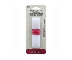 Hook and Loop Sew-On 25mm x 30cm - White