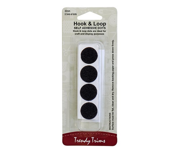 Hook and loop self adhesive dots - Black