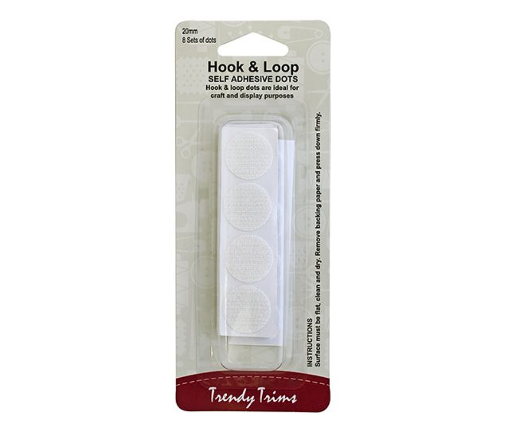 Hook and Loop Self Adhesive Dots - White