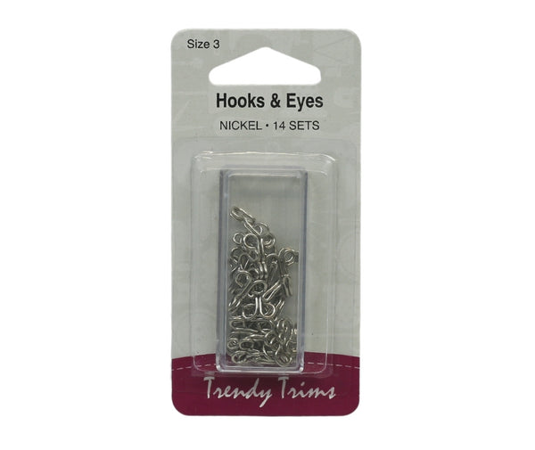 Hooks & Eyes – Nickel 13mm - Trendy Trims