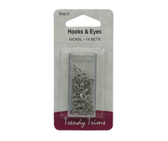 Hooks & Eyes – Nickel 13mm - Trendy Trims