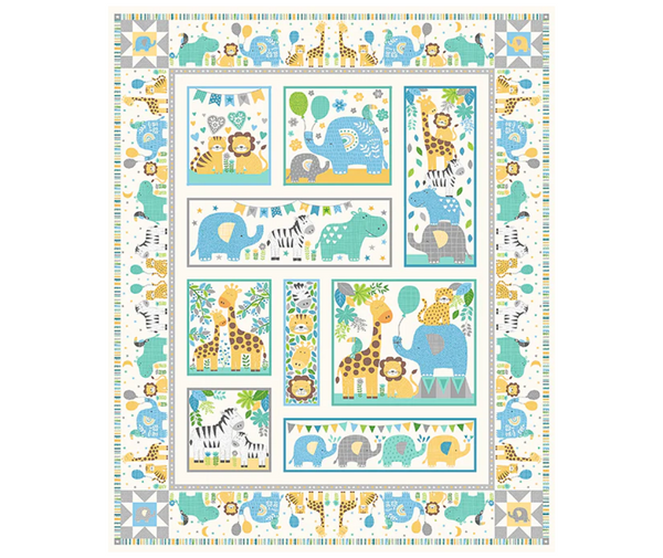 In the Jungle - 100% Cotton Fabric - 90cm Panel