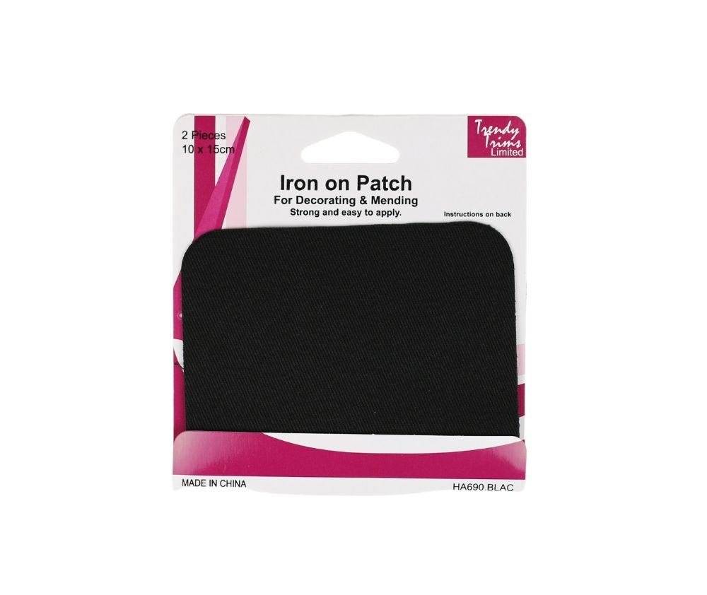 Hemline Iron-on Patch - Black