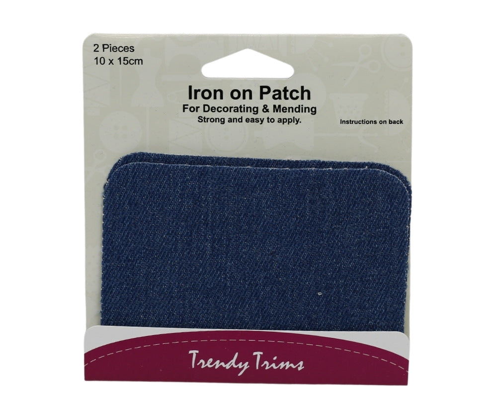 Iron On Patch Medium Denim by Hemline