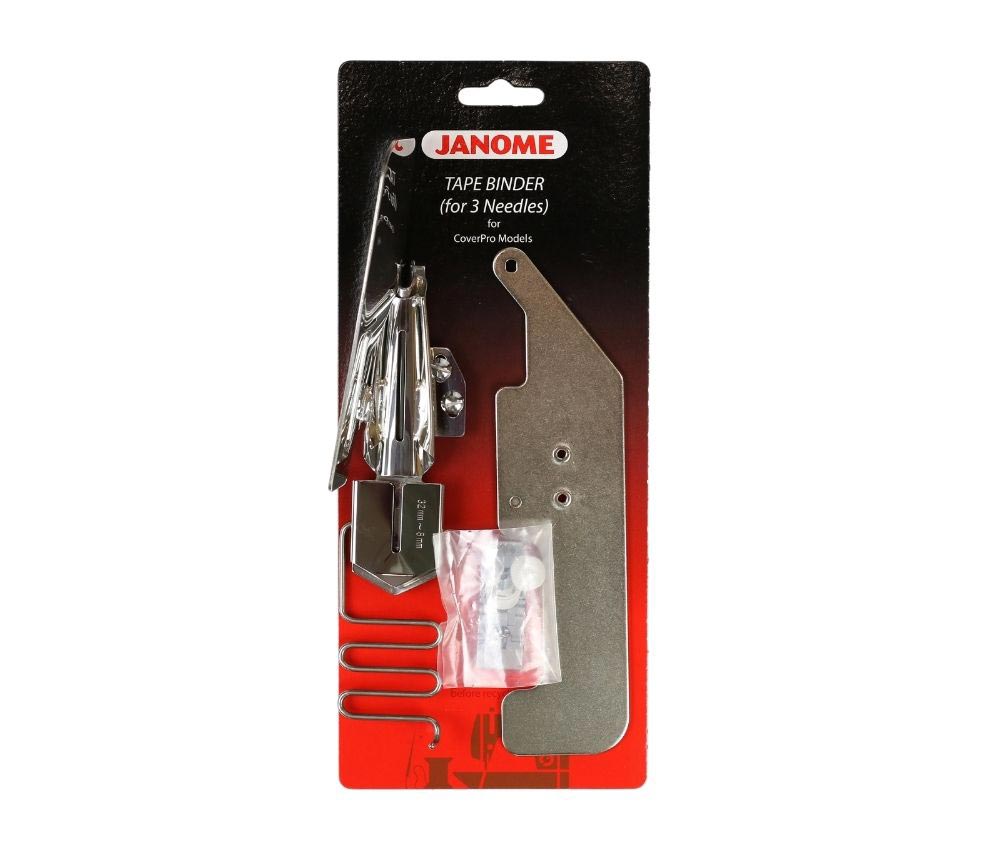 Janome Tape Binder Set for CoverPro (32mm/8mm) with foot & base plate
