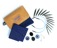 Knitpro Indigo Wood Mini Interchangeable Needle Set - Denim Special Collection