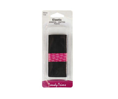 Black Knitted Elastic - 40mm x 1mt