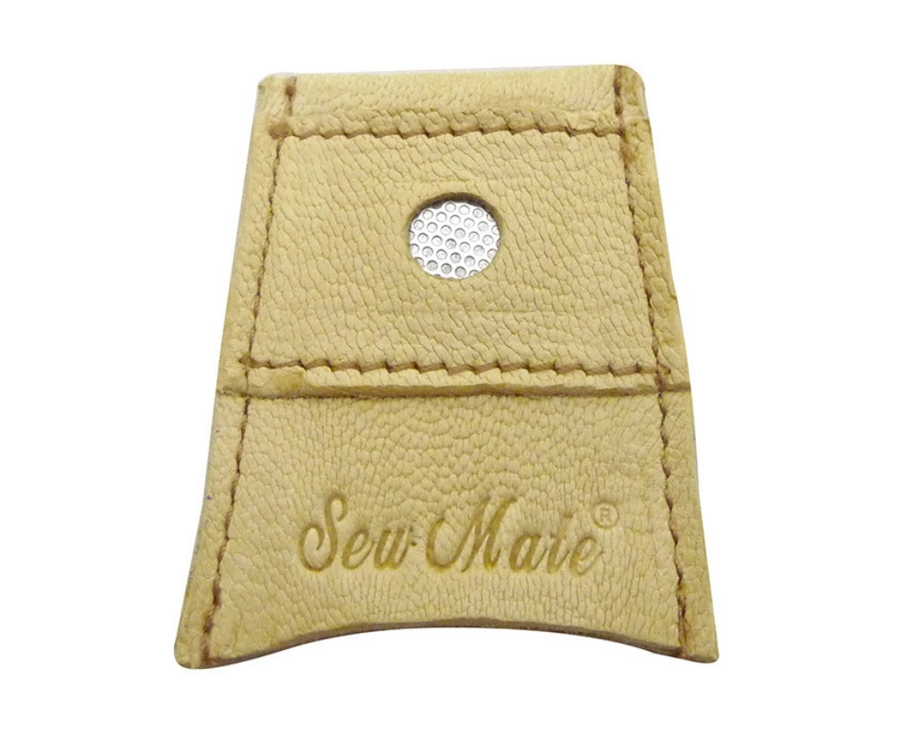Leather Thimble With Metal Plate - Large