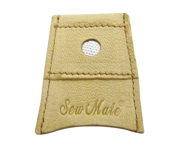 Leather Thimble With Metal Plate - Large