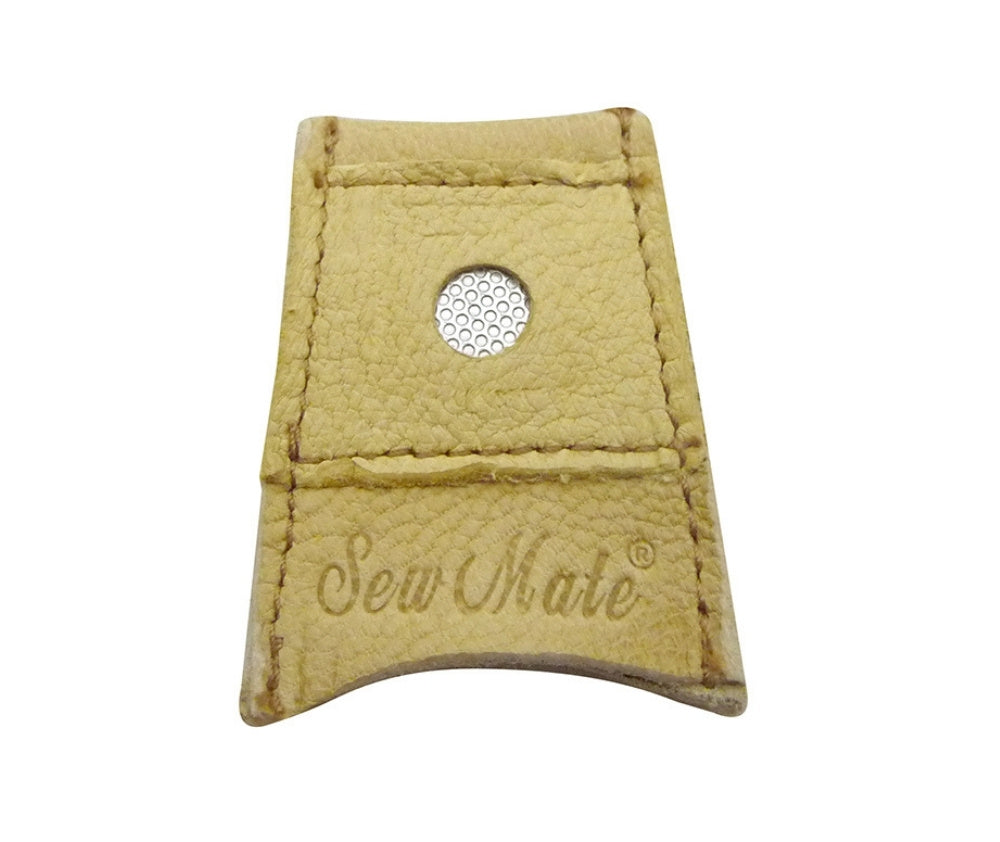 Leather Thimble With Metal Plate - Small