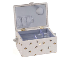 Medium Sewing Basket - Embroidered 3 Bees