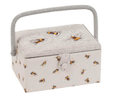 Medium Sewing Basket - Embroidered 3 Bees