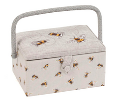 Medium Sewing Basket - Embroidered 3 Bees