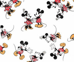 Mickey & Minnie 100% Cotton Fabric - 1/2 Metre