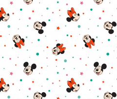 Mickey & Minnie 100% Cotton Fabric - 10cm Increments