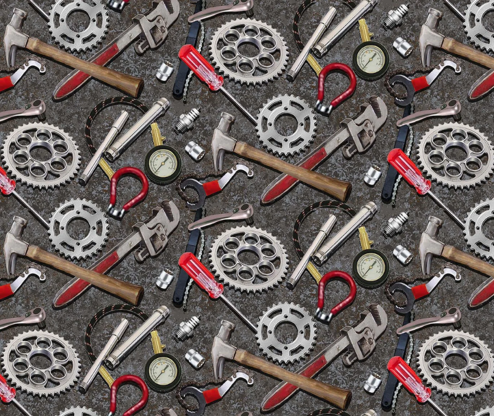 My Tools My Rules 100% Cotton Fabric - 10cm Increments