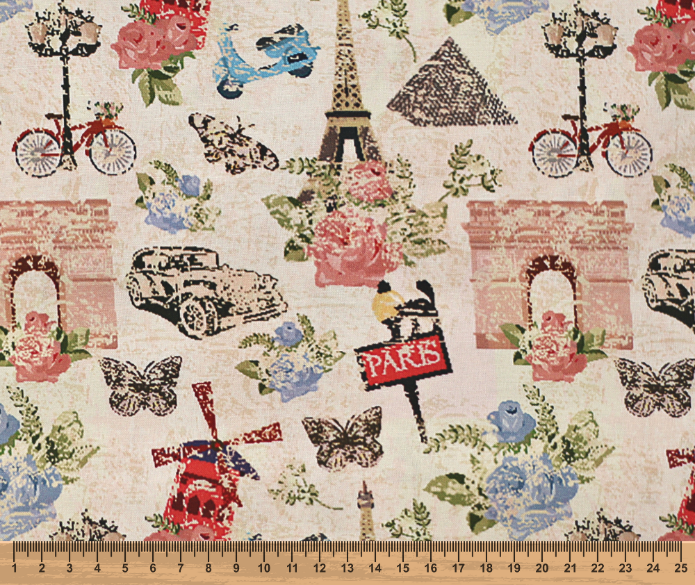 Parisian - 100% Cotton Fabric - 10cm Increments