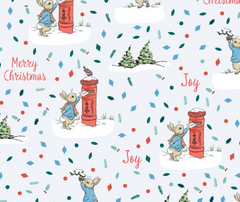 Peter Rabbit Christmas 100% Cotton Fabric - 10cm Increments