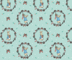 Peter Rabbit Christmas 100% Cotton Fabric - 10cm Increments