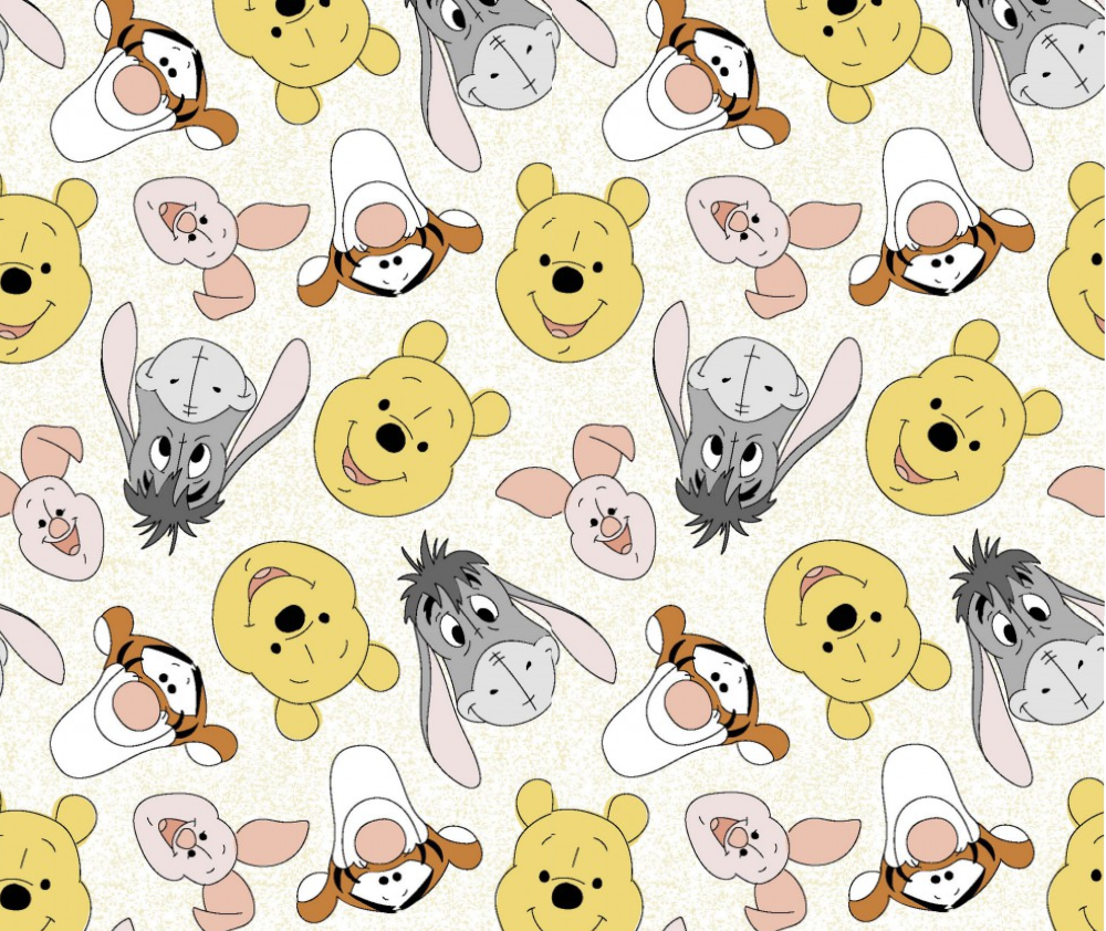 Winnie the Pooh Nursery 100% Cotton Fabric - 10cm Increments