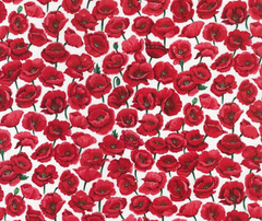 Poppies 100% Cotton Fabric - 10cm Increments