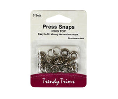 Press Snap Ring Top Silver by Trendy Trims