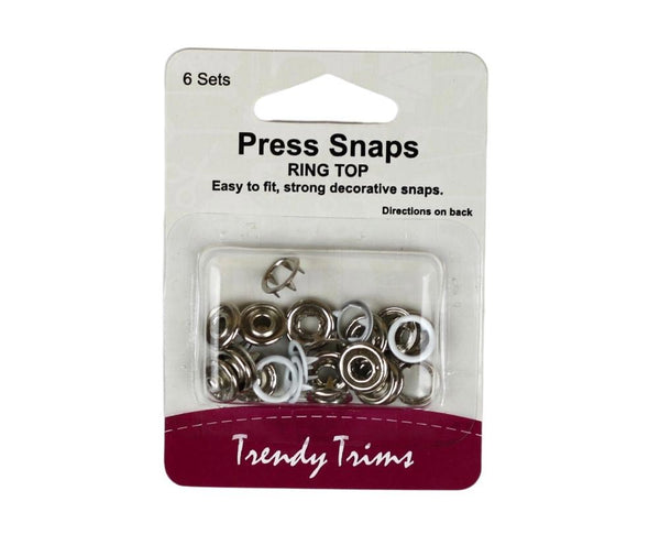 Press Snap Ring Top White by Trendy Trims