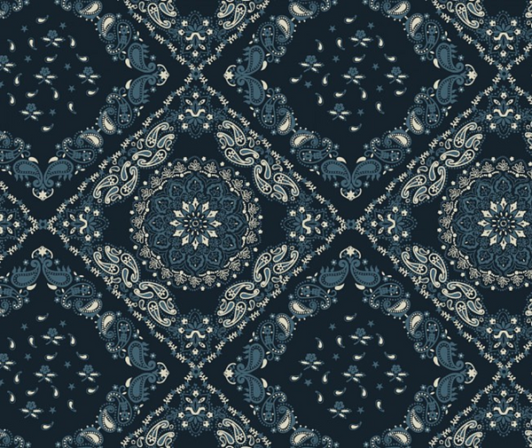 Quilt Backs Bandana Navy