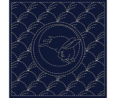 Sashiko Square - Tsuki-Ni-Usagi