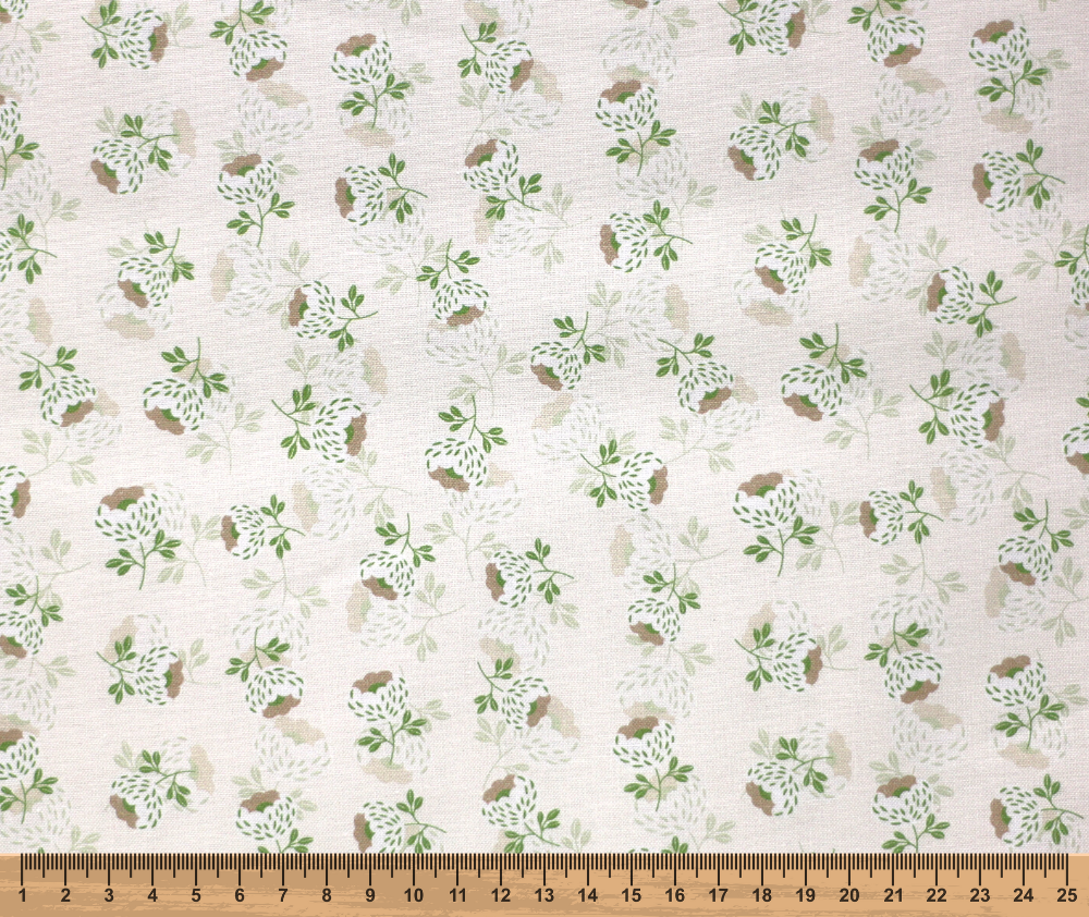 Scandi Blooms 100% Cotton Fabric - 10cm Increments
