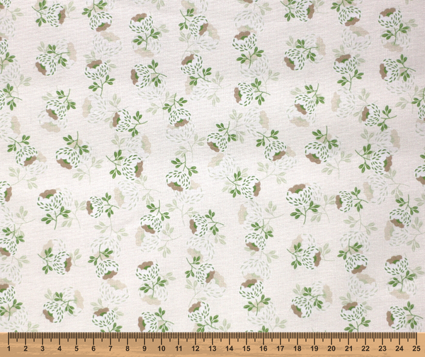 Scandi Blooms 100% Cotton Fabric - 10cm Increments