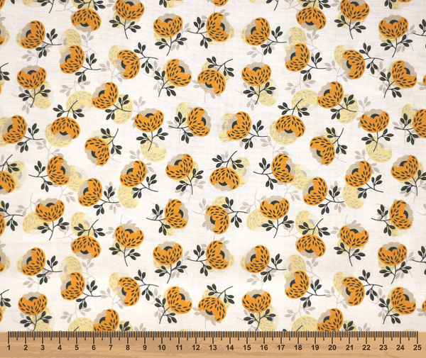 Scandi Blooms 100% Cotton Fabric - 10cm Increments