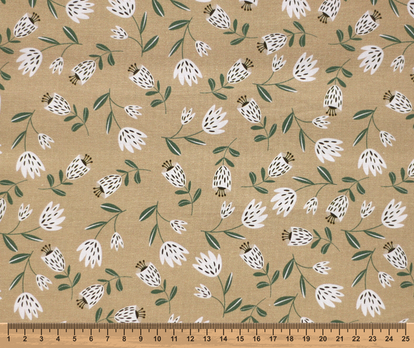 Scandi Blooms 100% Cotton Fabric - 10cm Increments
