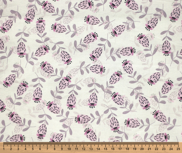 Scandi Blooms 100% Cotton Fabric - 10cm Increments