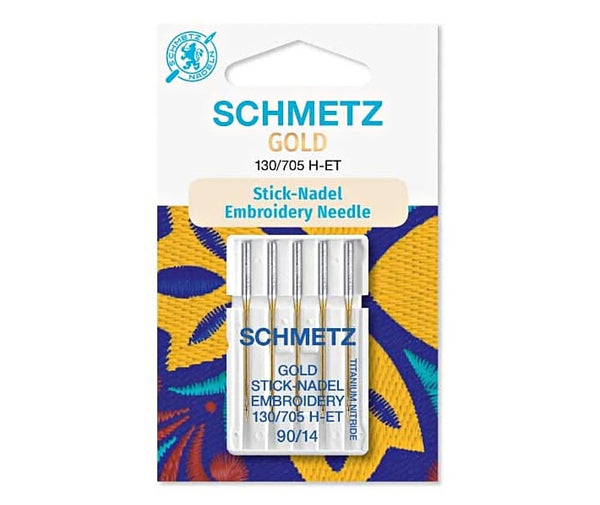 Schmetz GOLD Embroidery Domestic Needle 90/14