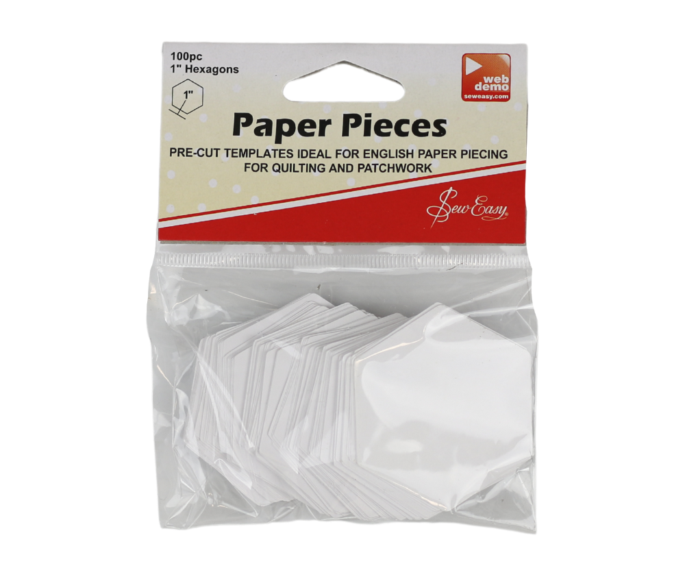 Sew Easy Paper Pieces – Hexagons 1" White x 100pc