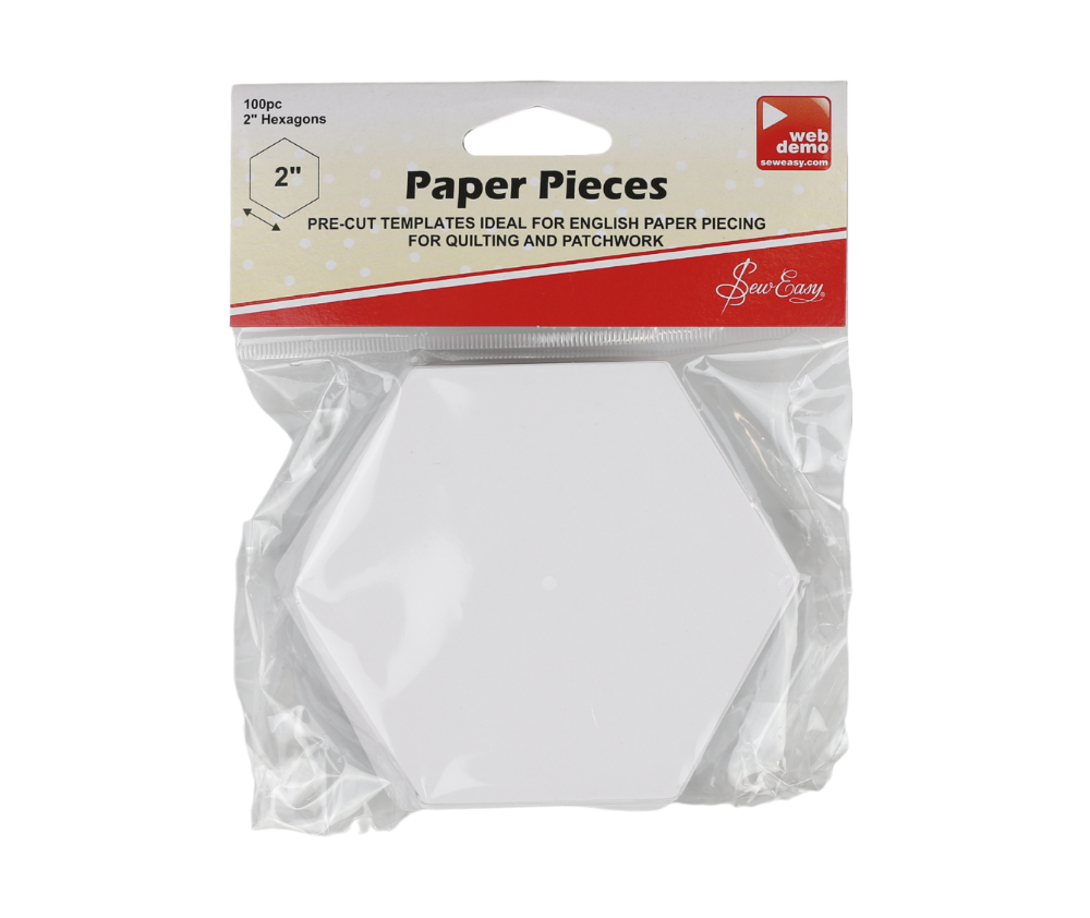 Sew Easy Paper Pieces – Hexagons 2" White x 100pc