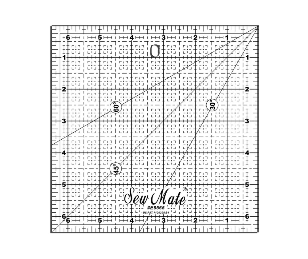 Sew Mate 6.5" x 6.5" Quilting Ruler