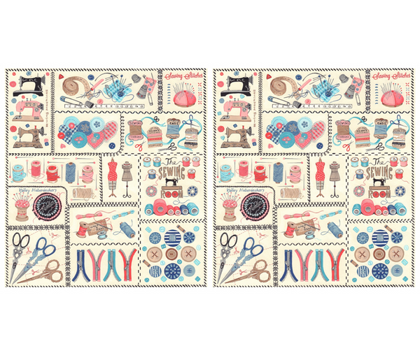 Sew Vintage 100% Cotton Fabric - 60cm Panel
