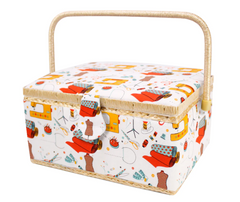 Sewing Basket Notions Fabric Print