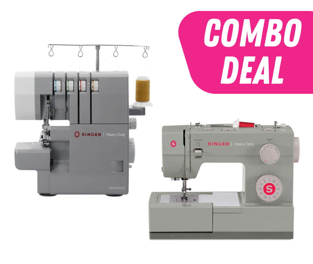 Singer Heavy Duty Combo 4452 Sewing Machine & HD0405S Overlocker Sew It