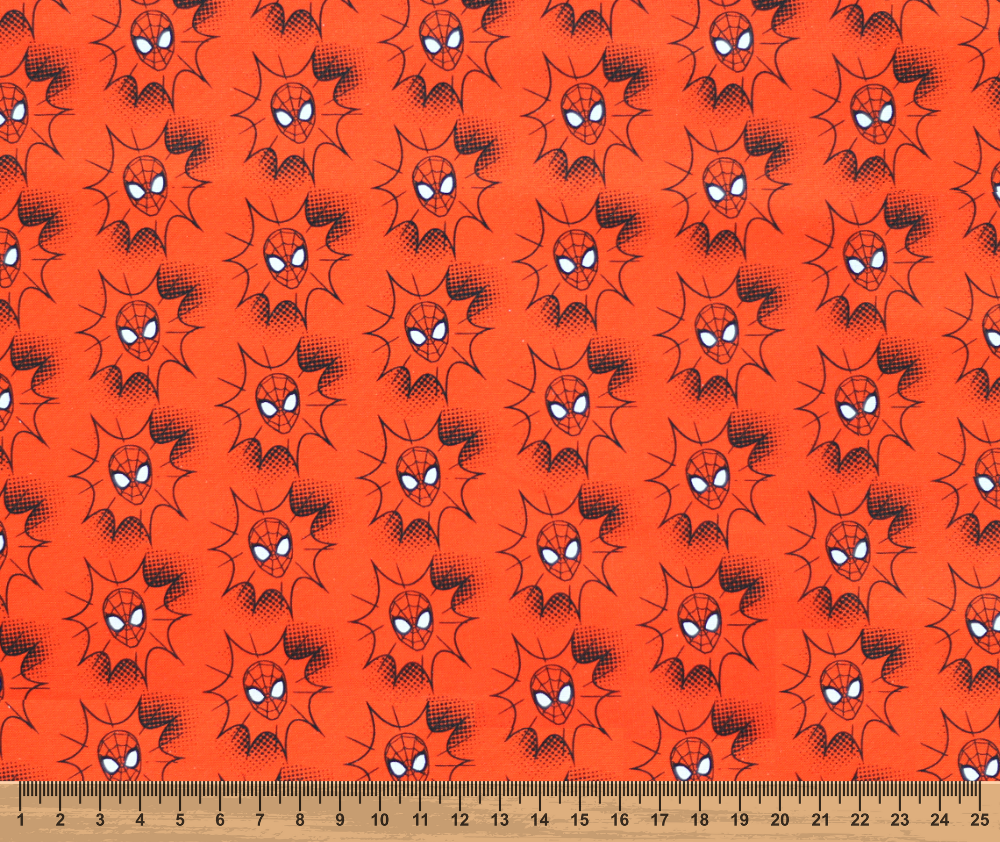 Spiderman 100% Cotton Fabric - 10cm Increments