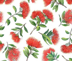 Kiwiana - Pohutukawa 100% Cotton Fabric - 10cm Increments