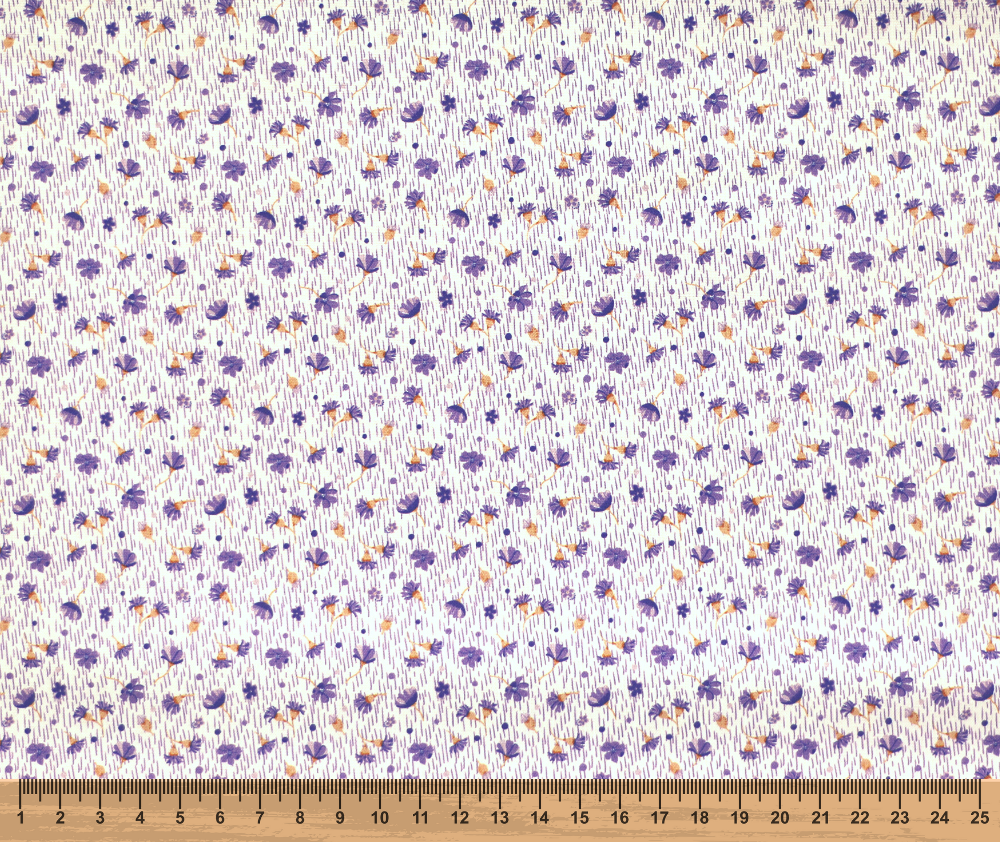 Spring Blooms 100% Cotton Fabric - 10cm Increments